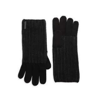 ALLSAINTS WOMENS PLAITED RIB WOOL BLEND GLOVES